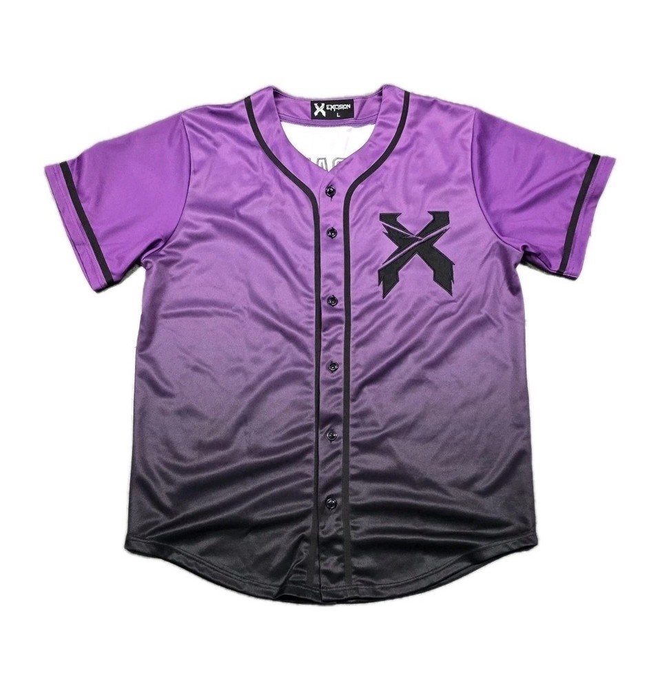 Excision Headbanger Purple  Baseball Jersey Men's Size L