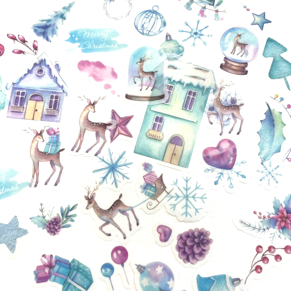 Pretty Nordic Christmas Holiday Washi Paper Stickers Scrapbooking Card Making