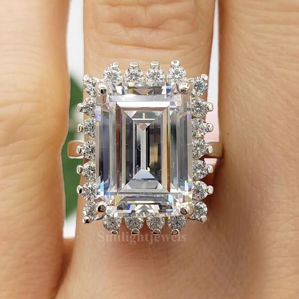 RARE 10.30 Ct Certified Off White Treated Diamond Solitaire Ring In 925 Silver