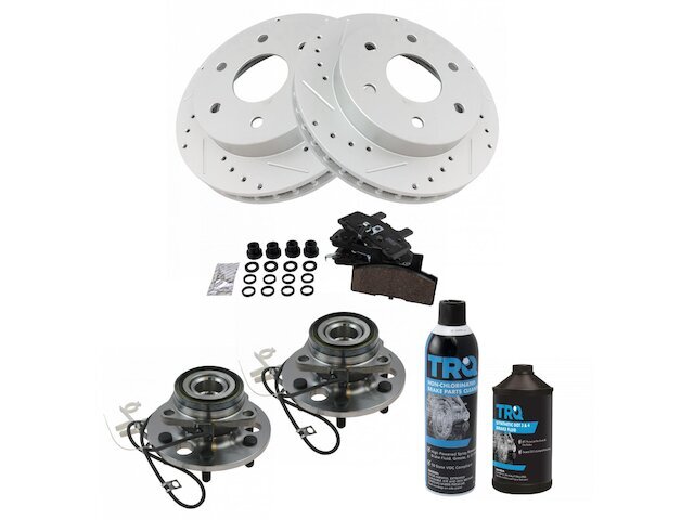 Front TRQ Brake Pad and Rotor and Wheel Hub Kit fits Chevy K2500 1995 38STPB