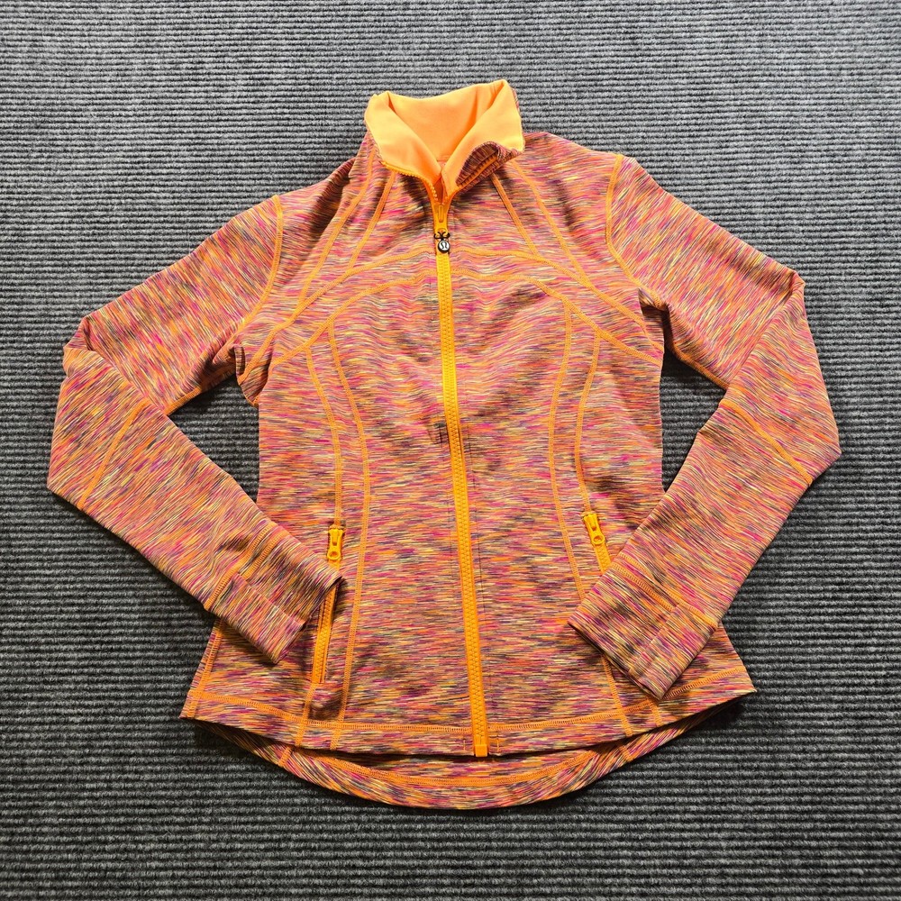 Lululemon Jacket Women's 10 Orange Pink Full Zip Athletic Run: Inspire