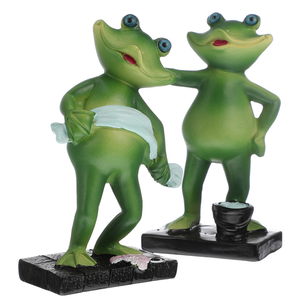 2 Pcs Silver Toothbrush Holders for Bathrooms Para Frog Ornaments
