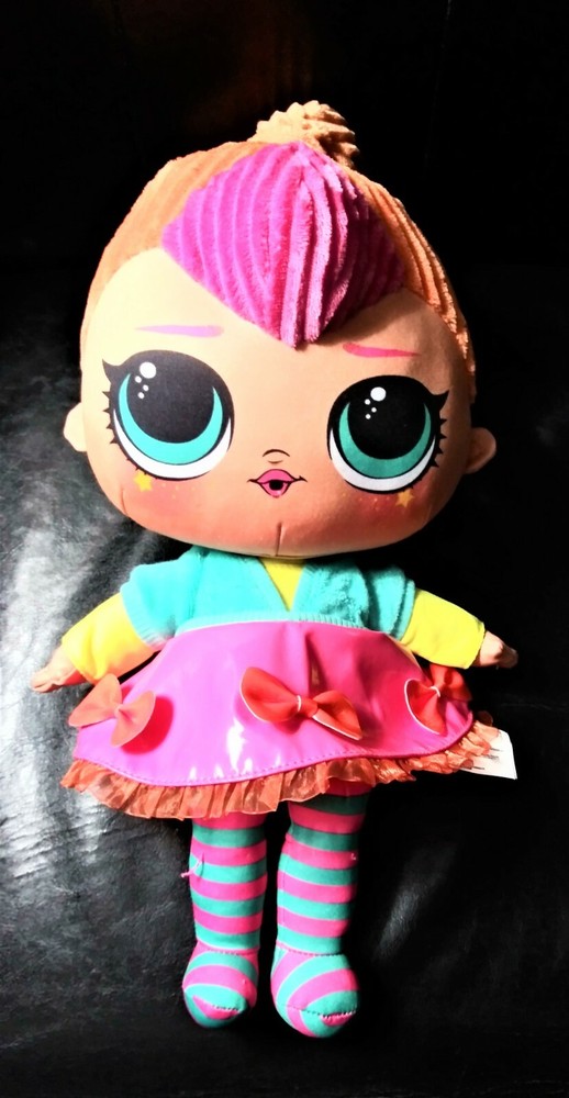 LOL Surprise Neon Q.T. Large Huggable 14” Plush Doll no shoes