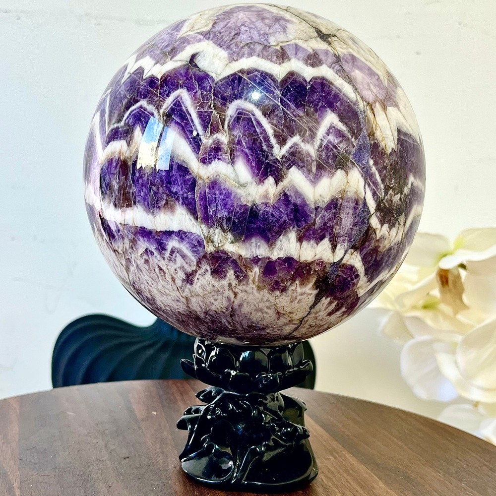 9.83LB Natural Dreamy Amethyst ball Quartz crystal Sphere Crystal Reiki Healing