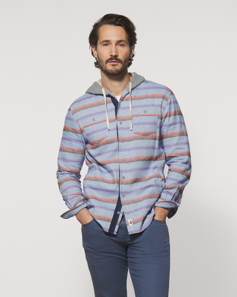 johnnie-O Melton Flannel Shacket Hoodie