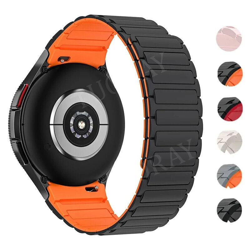 For Samsung Galaxy Watch 7 FE 6 Classic 5 Pro 4 44mm 40mm Magnetic Silicone Band