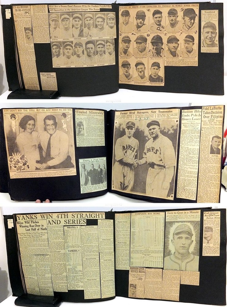 1927 SPORTS SCRAPBOOK #2 BASEBALL Yankees RUTH Football Boxing Tkt Stubs PCL,ORE
