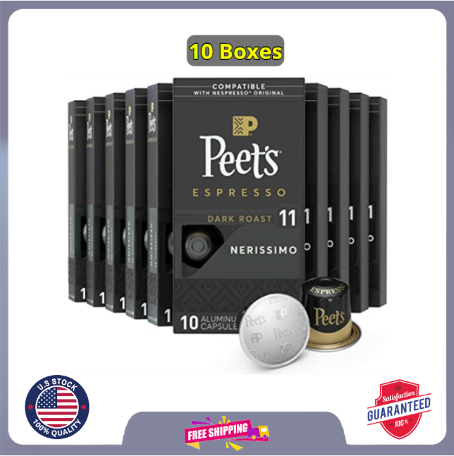 Dark Roast Espresso Capsules Compatible w/ Nespresso Original Machine, 100 Count