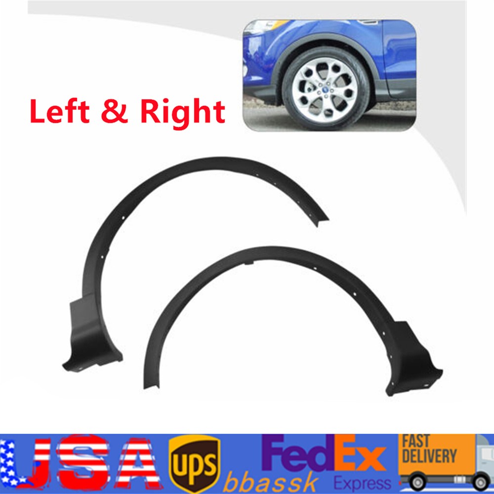 1 Pair Front Fender Flare Wheel Well Arch Molding Trim For Ford Escape 2013~2016