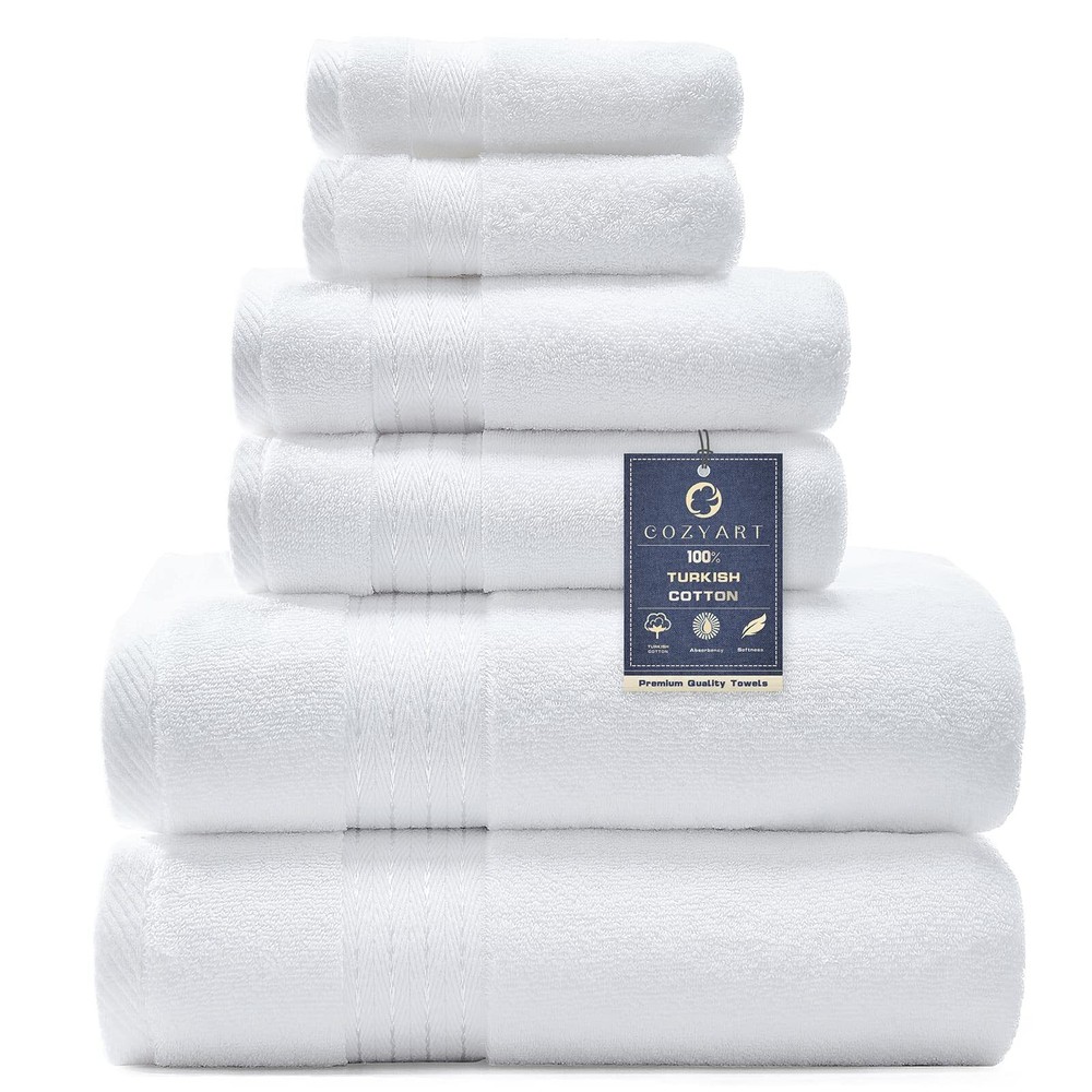 Turkish Cotton Luxury Bath Towel Set 650 GSM 2 Bath 2 Hand Towels
