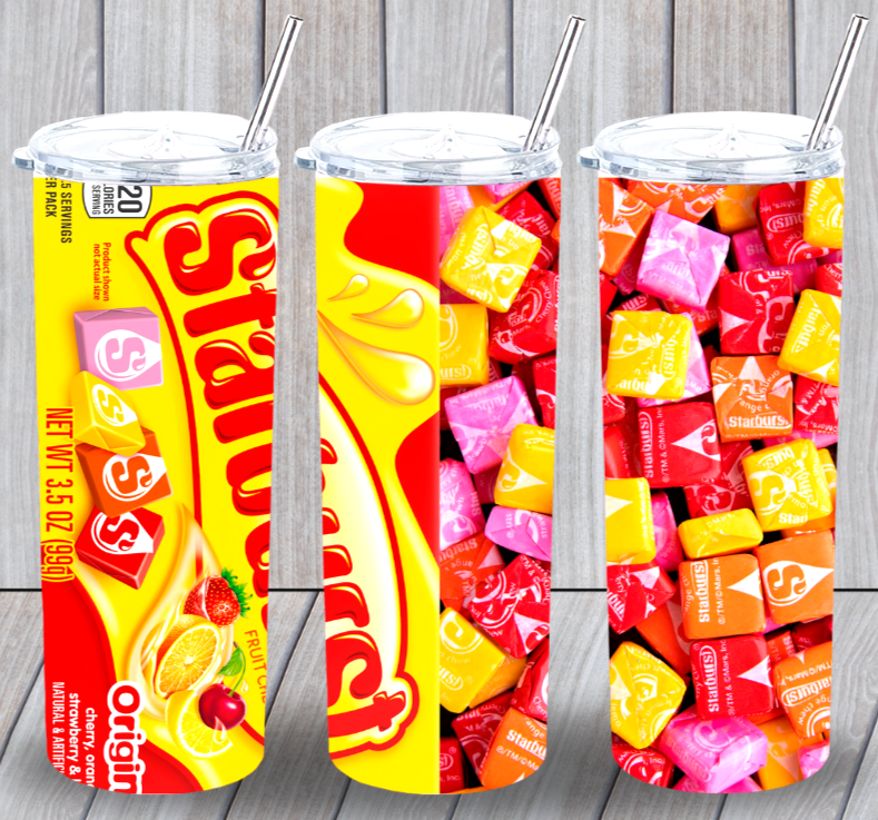 Starburst Original Multicolor 20oz Insulated Tumbler Lid Plastic Straw New