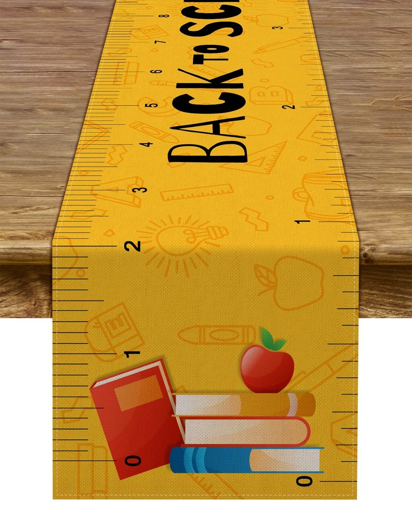Back to School Table Runner Ruler for Kids Classroom Decor Learning Measurement Fun-image