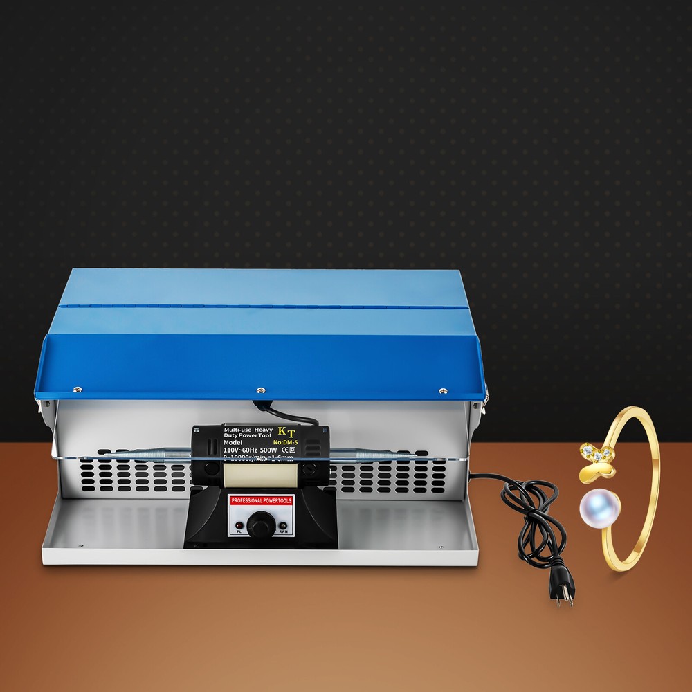 500W Jewelry Polishing Machine for Bench Top Dust-Free Buffing
