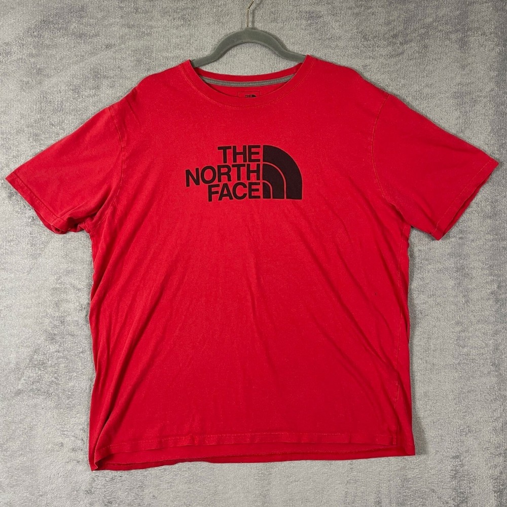 North Face Mens XL Red Short Sleeve Cotton Casual Tee Pullover