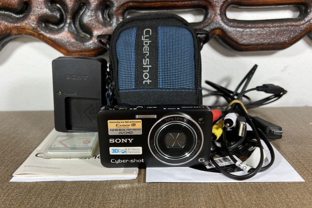 Sony Cyber-Shot DSC-WX5 12.2 MP 5x Optical Zoom Digital Camera W/ Extras (WORKS)