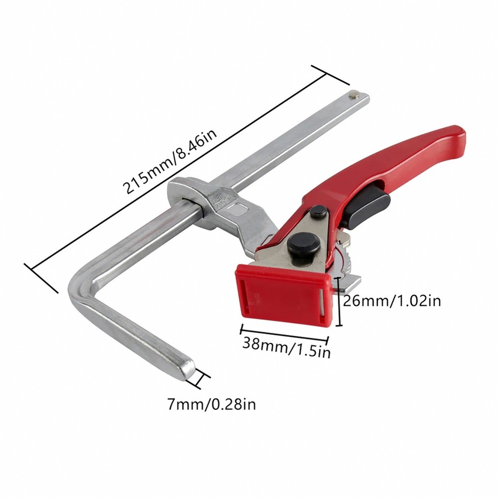 2-Piece Quick-Release Ratcheting Table Clamp for Track Rail Guides
