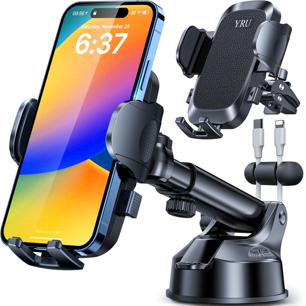 [True Upgrade for Safety] Car Phone Holder Mount [Patent & Military-Grade] Da...