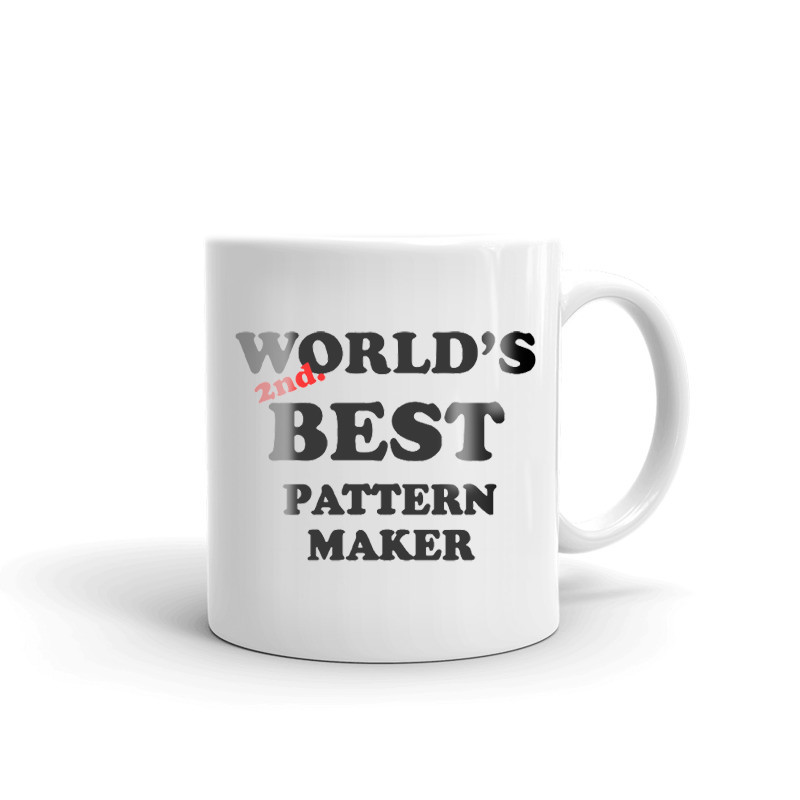 World's 2nd Best Pattern Maker Coffee Tea Ceramic Mug Office Work Cup Gift