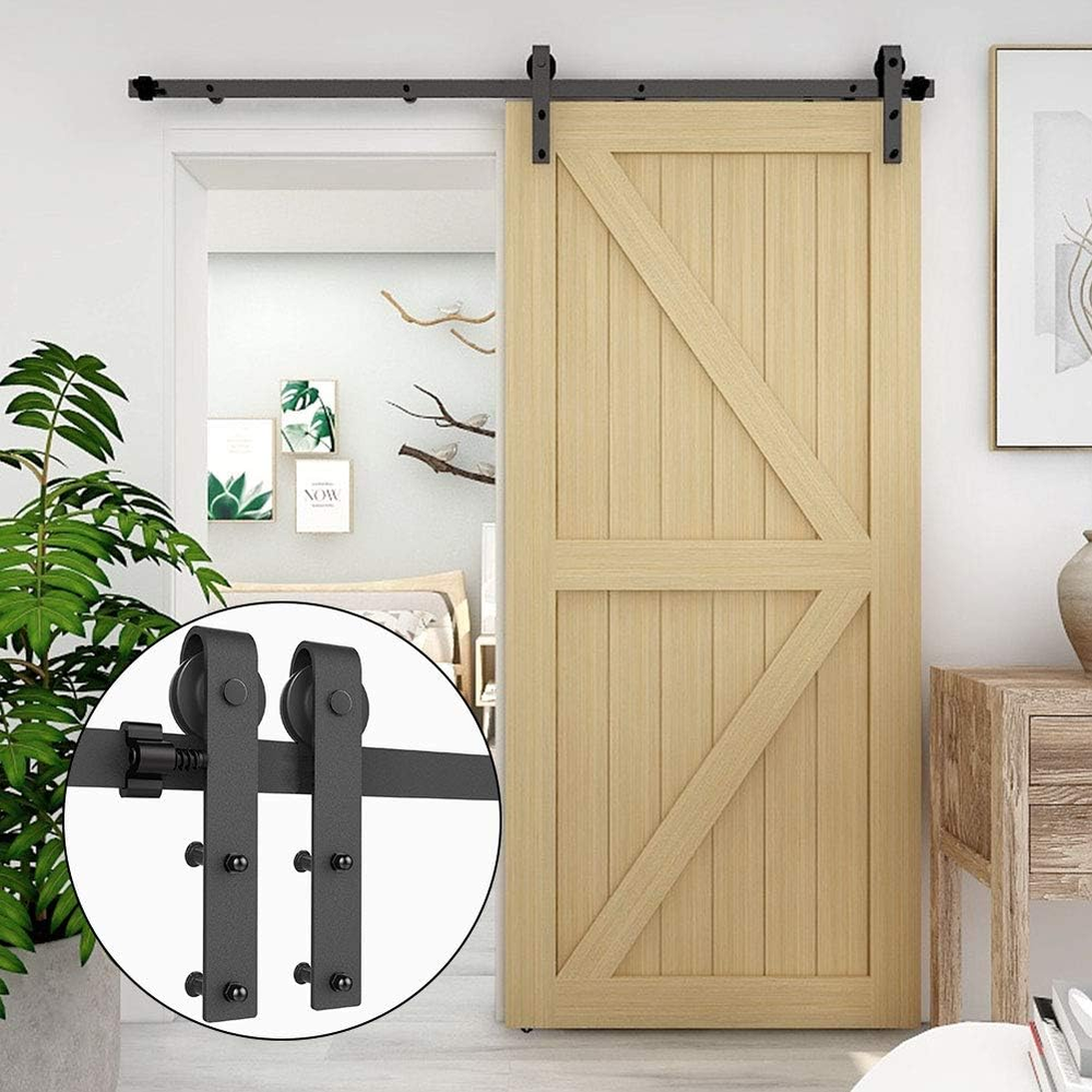 6FT Heavy Duty Sliding Barn Door Hardware Kit for Single Wood Door