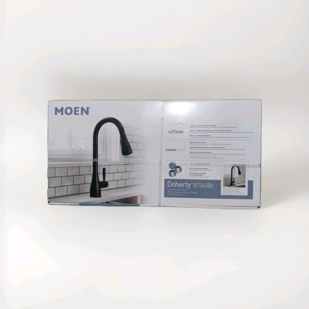 MOEN 87260BL Doherty Single Handle Pull-Down Sprayer Kitchen Faucet Matte Black