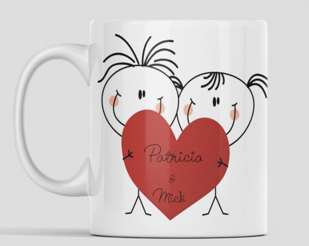 Personalized Cartoon Love Mug Custom Valentine's Day Mug Personalized Couple Lov