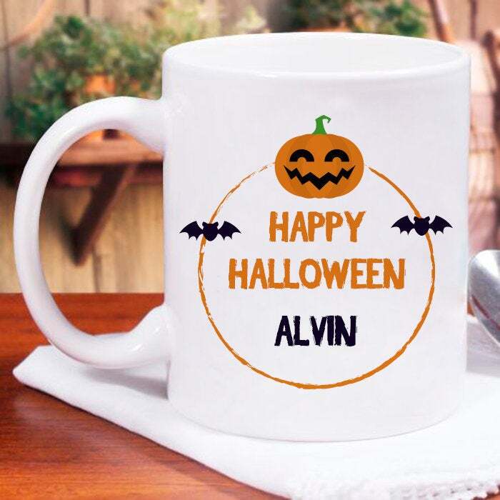 Pumpkin Coffee Mug Spooky Coffee Mug Personalized Halloween Mug Custom