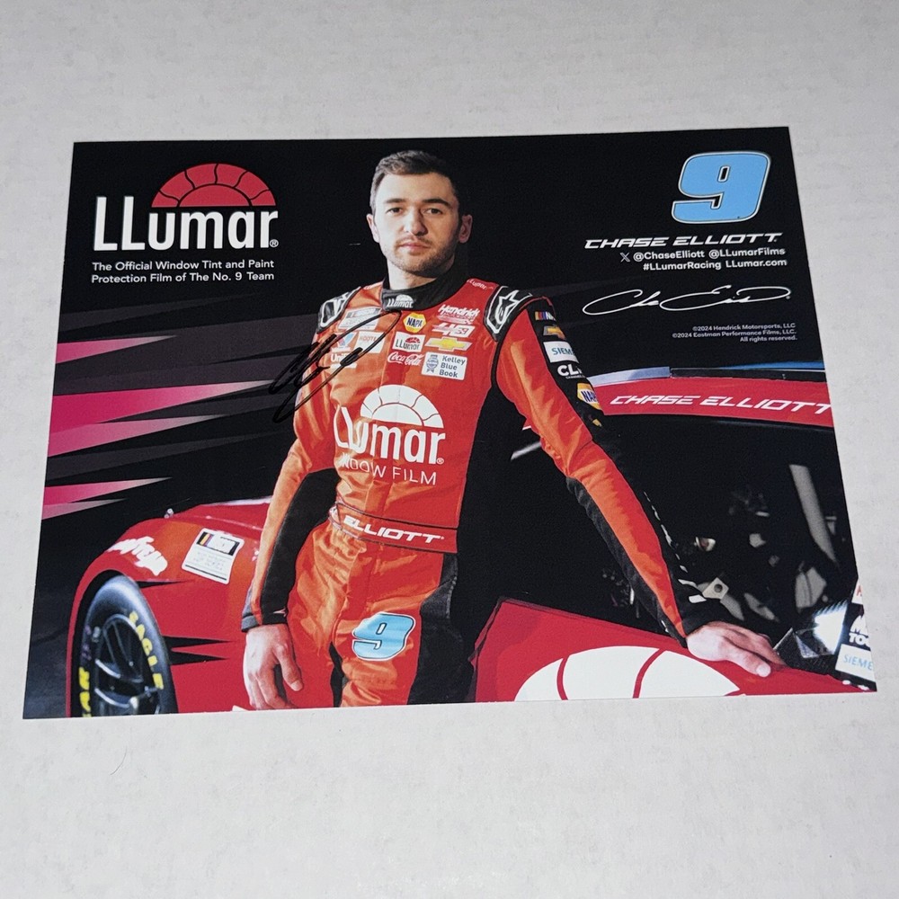 Chase Elliott 2024 LLUMAR TINT RACING #24 HMS CHEVY ZL1 signed NASCAR photo