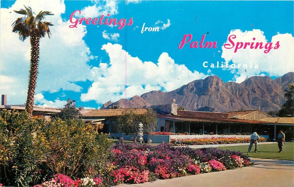 1950s Palm Springs California Thunderbird Country Club golf postcard 25-2847