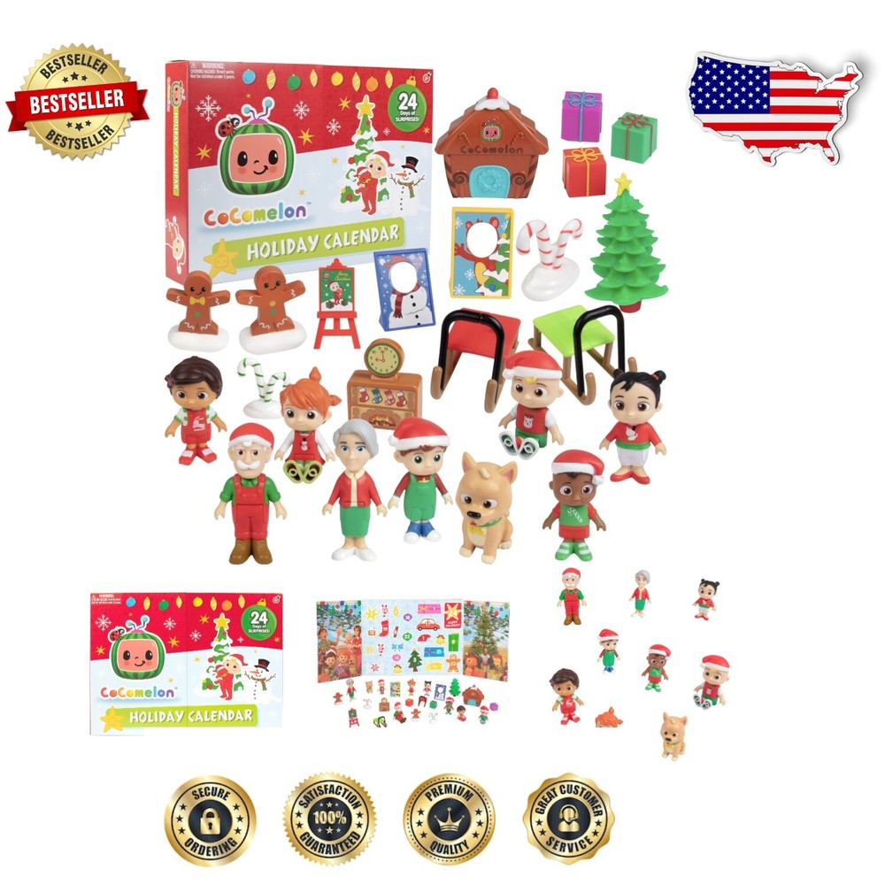 24 Piece Holiday Playset with Articulated Character Figures & Accessories