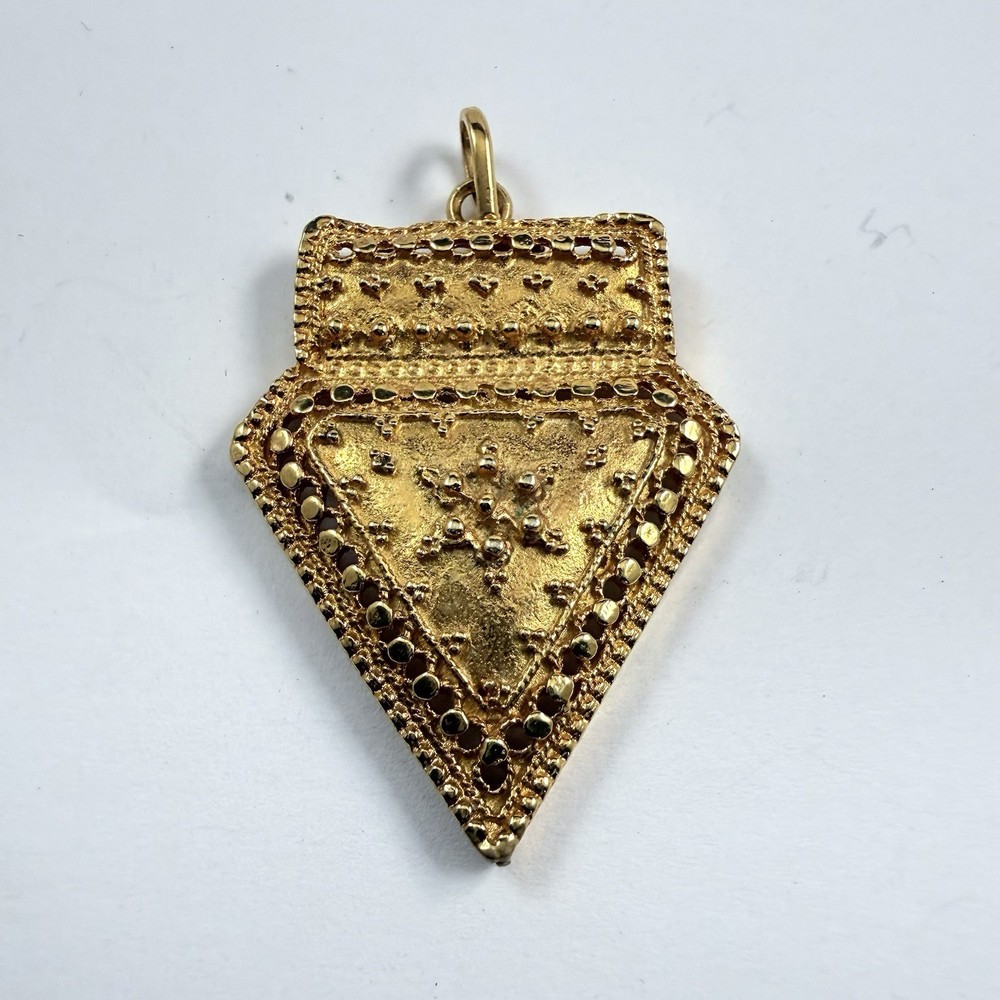 Vintage Triangular Pendant Gold over 925 Sterling Silver 7 grams