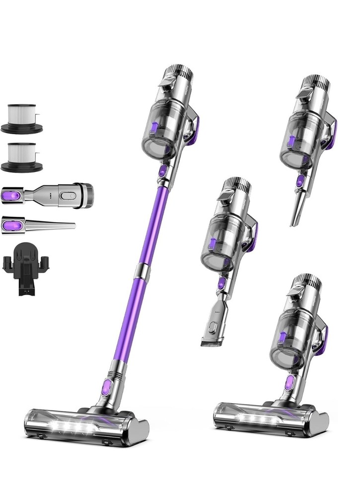 Cordless Vacuum Cleaner, 500W/60000PA Stick Vacuum with 1.1L Dustbin Handheld