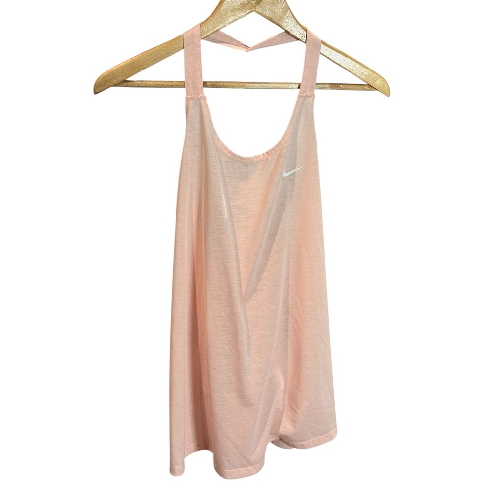 Nike Dri-Fit Athletic Tank Top Peach Halter Neck Racerback Women's XL