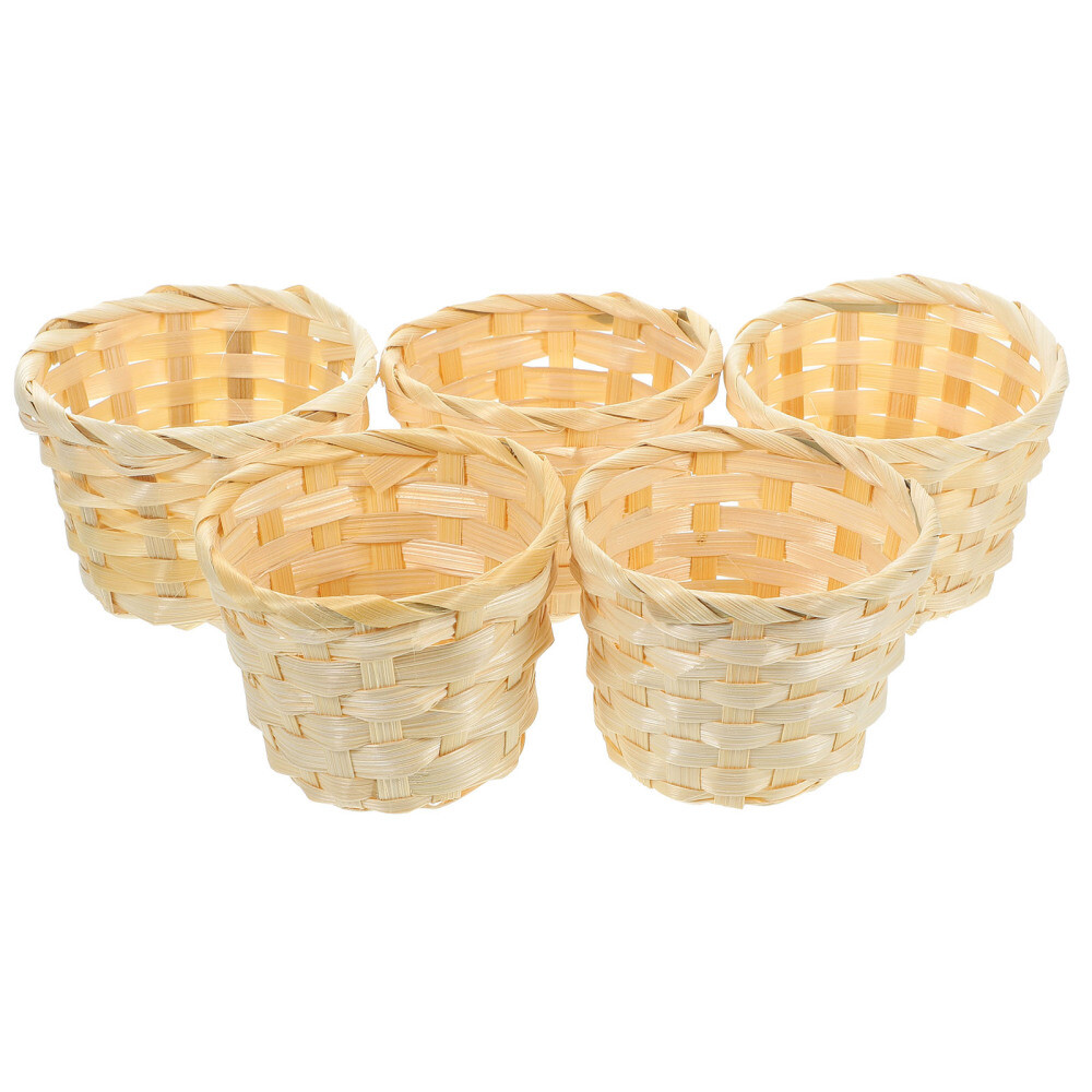 5 Pcs Tiny Craft Basket Small Wicker Baskets for Gifts Woven Flower Child Girl