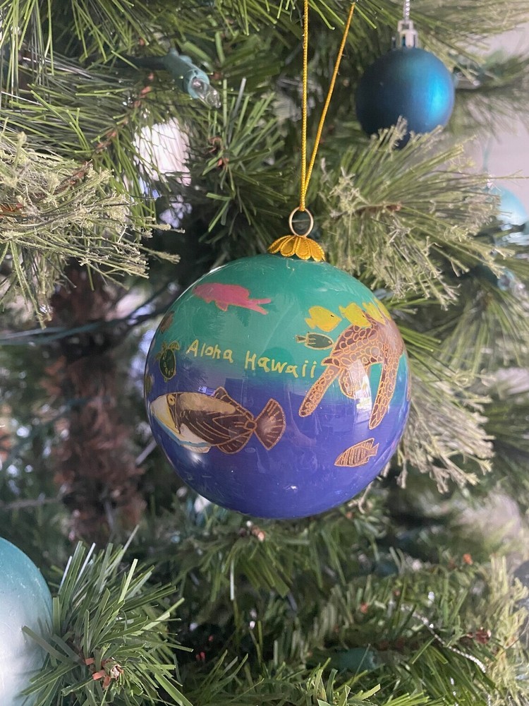 Hawaiian Hand Painted State Fish Tropical Sea Life Christmas Ornament