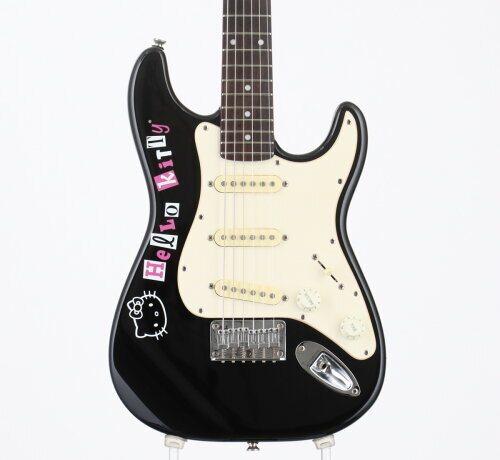 Hello Kitty Mini Guitar Stratocaster Squier by Fender BLK used from Japan