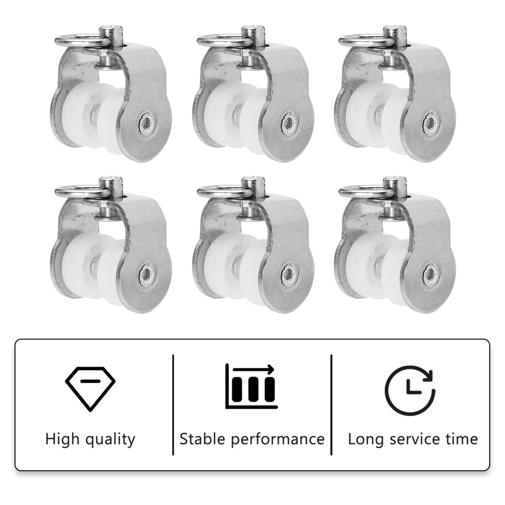 20 Pcs Curtain Sliding Wheel Glider Hooks Thin Rods for Windows Adjustable