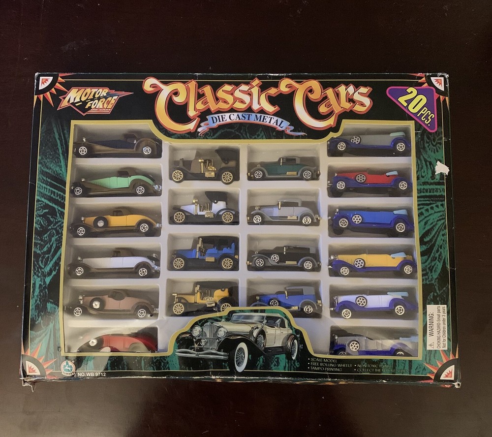 Vintage Motor Force Classic Cars Die Cast Metal 20 pcs NEW in Original Box