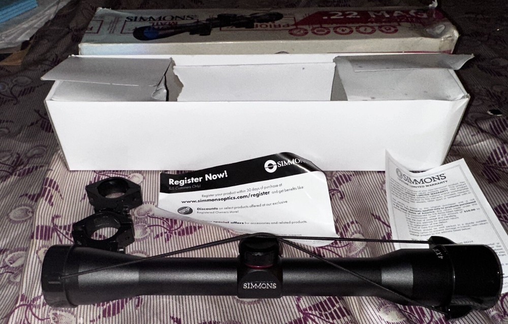 Simmons 511022 .22 MAG 4x32mm Rifle Scope Truplex Reticle w/ Weaver Rings LOOK!!