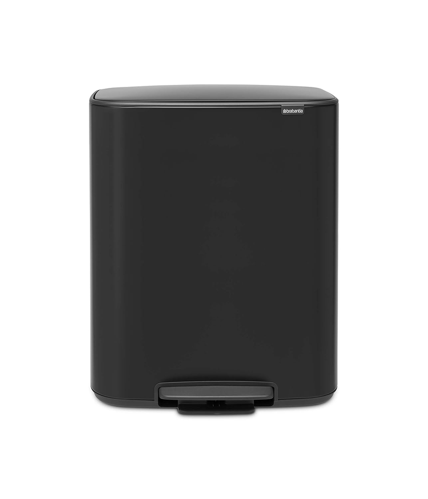 Bo Step-On Pedal Trash Can - 16 Gal Inner Bucket (Matt Black) Waste/Recycling Ga