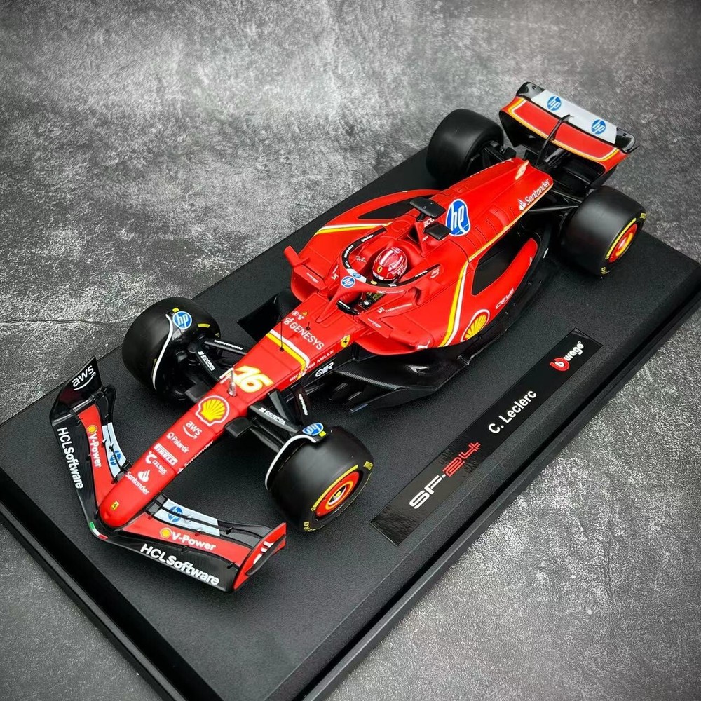 Bburago 1/18 Diecast Ferrari F1 Model 2024 Charles Leclerc GP #16  