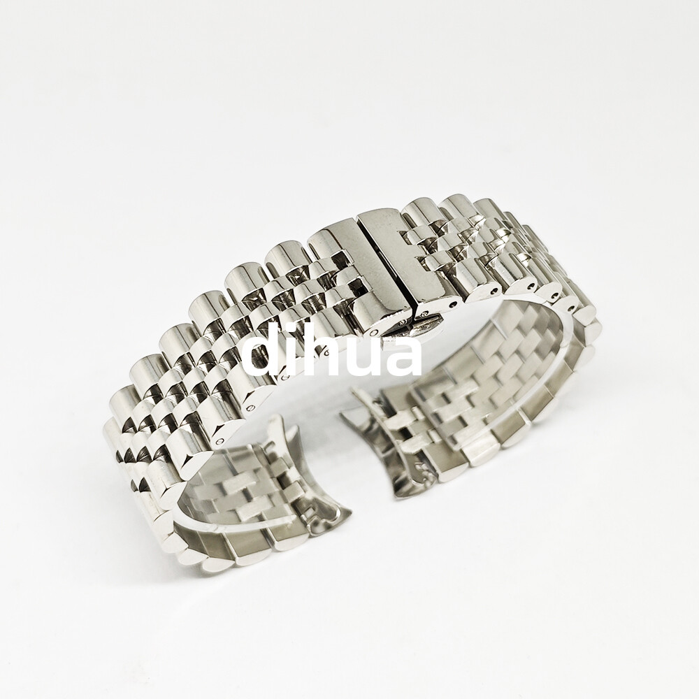 Jubilee Curved End 12mm-22mm Metal Bracelet Stainless Steel Watch Band Strap