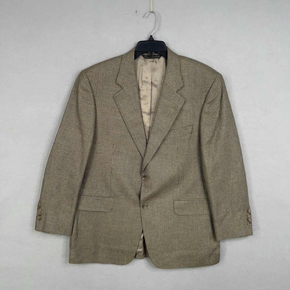 Jack Victor Blazer Sport Coat Mens 42s Brown Tan Wool Silk Loretowood Jacket