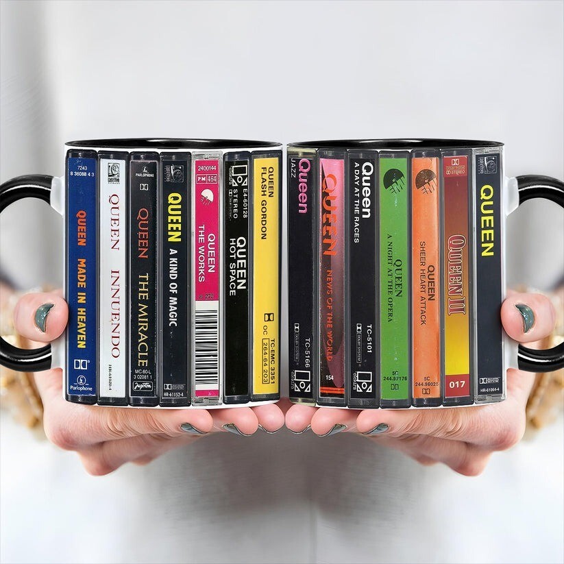 Queen Albums Cassette Retro Collection Accent Mug