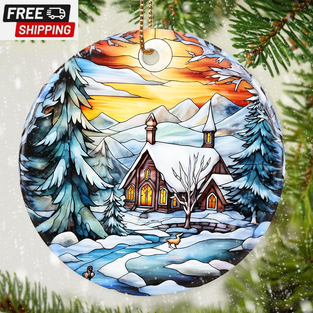 Christmas Ornaments,  Winter Landscape, Winter Sunrise, Christmas Decorations, O