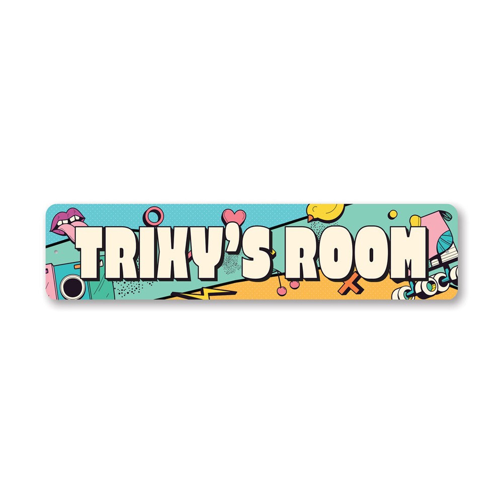 Retro Kid Room Name Metal Sign