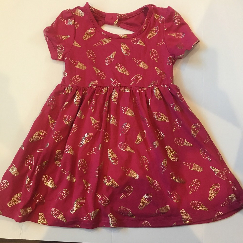 Pink Flip Flop Dress for Girls Size 3T by Members Mark-image