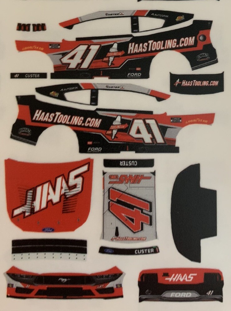 Custom 2025 Cole Custer #41 HAAS 1/64 NASCAR Peel & Stick Decals