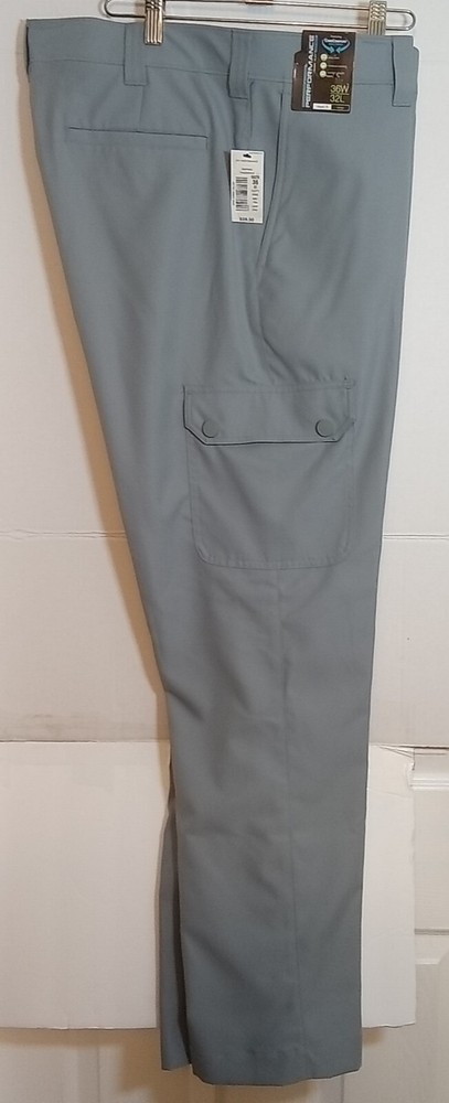 Men’s Rountree & Yorke Grey Cargo Work Pants 36W 32L Performance Fit