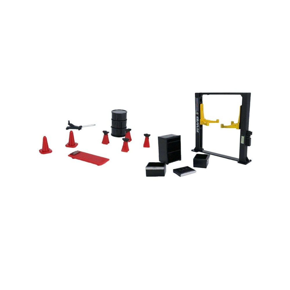 Upgrade1/64 Diecast Diorama Garage Maintenance Tool Set Model Car Decorative