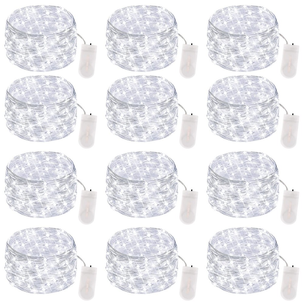 12 Pack LED Fairy Lights Battery Operated String Lights - 7 ft 20 LED Waterpr...